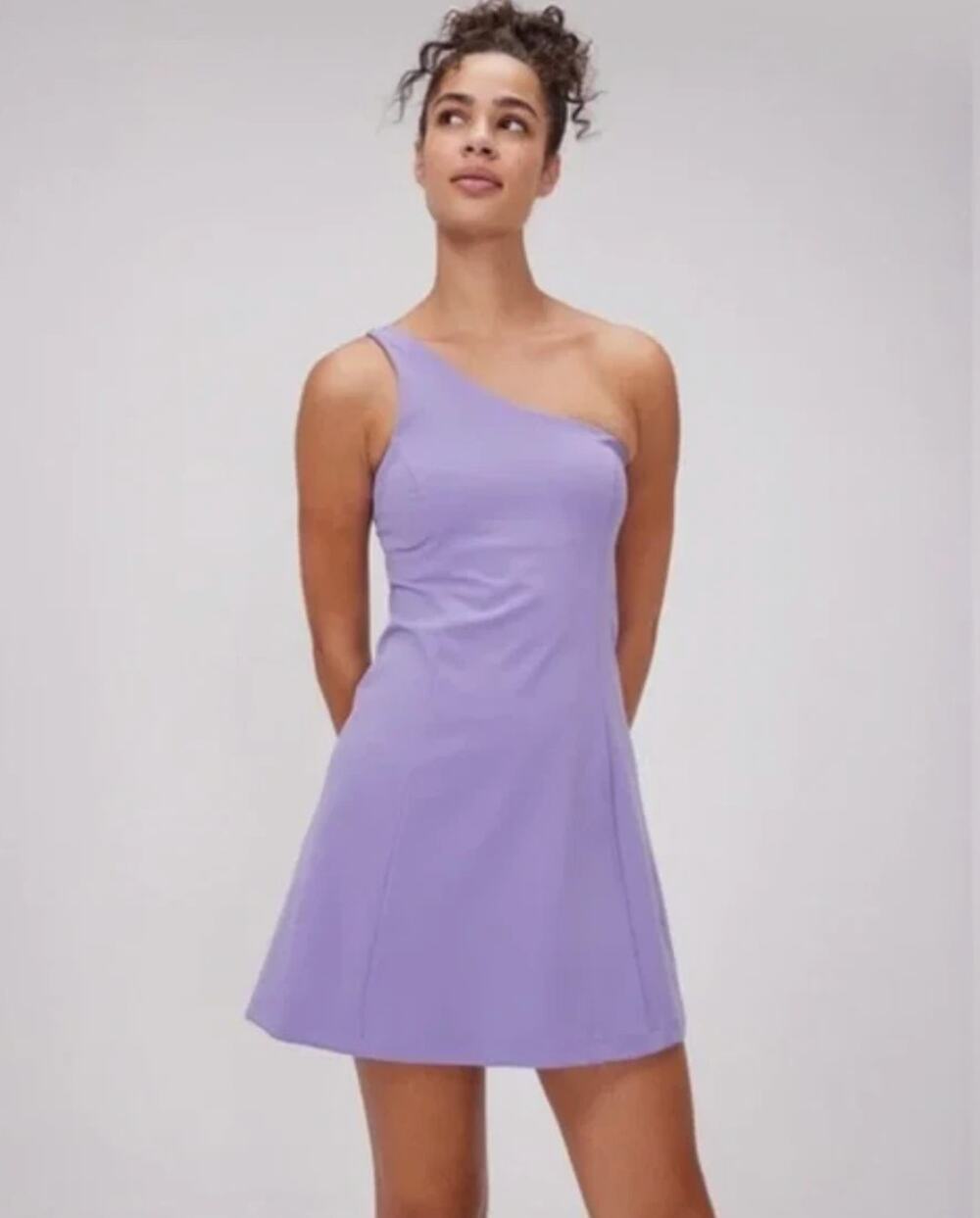 Outdoor Voices One Shoulder Dress - Lavender Women's sz. XL w/Built-in Shorts
